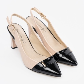 Goodin Décolleté beige con tacco aperto 1