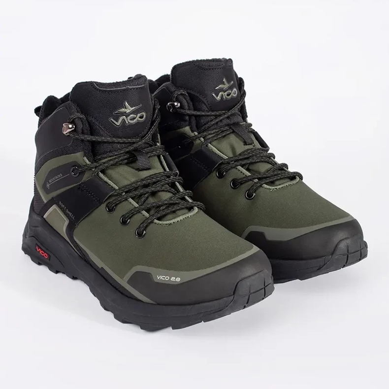 Vico Scarpe da trekking da uomo nero verde 2