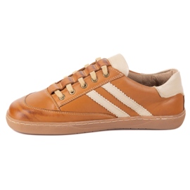 Sneaker Kaia Olivier femminile a piedi nudi - scarpe in pelle marrone chiaro 2