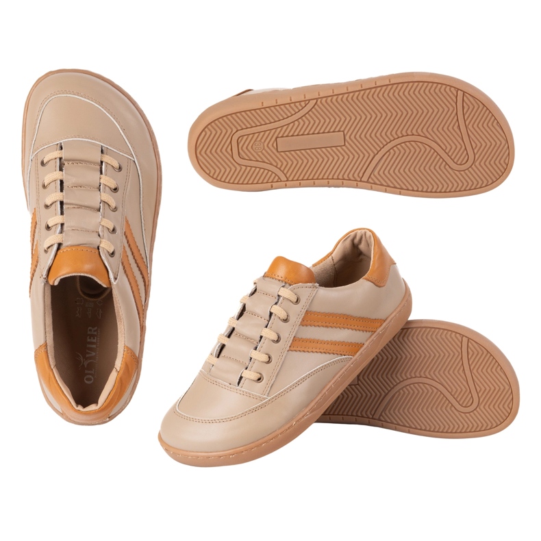 Sneaker Kaia Olivier femminile a piedi nudi - scarpe in pelle anatomica Cappuccino beige 1