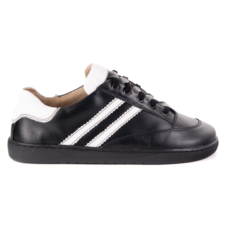 Sneaker Women a piedi nudi scarpe in pelle nera olivier con bianco nero 2