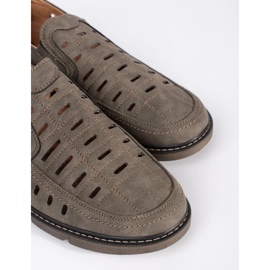 Mocassini slip-on da uomo traforati marrone 2
