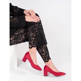 Goodin Pompe per donne in pelle scamosciata rossa rosso 2
