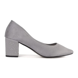 Goodin Pompe in pelle scamosciata grigia con naso in uno spitz grigio 1