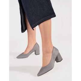 Goodin Pompe in pelle scamosciata grigia con naso in uno spitz grigio 2