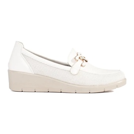 Seastar Scarpe bianche a cuneo con una catena decorativa bianco 1