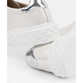 Sneaker bianche e argento con spille in pelle Sergio Leone bianca 1