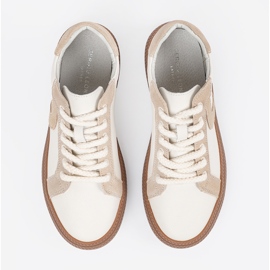 Sneakers in pelle femminile bianca e beige Sergio Leone 2