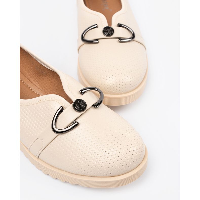 Seastar Scarpe per zeppe con fibbia decorativa beige 1