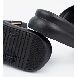Seastar Pantofole con fibbie dorate sulla piattaforma nero 1