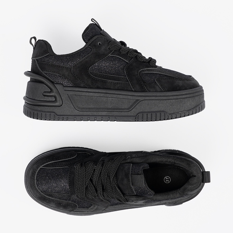 Sneaker femminili con pizzo nero 2