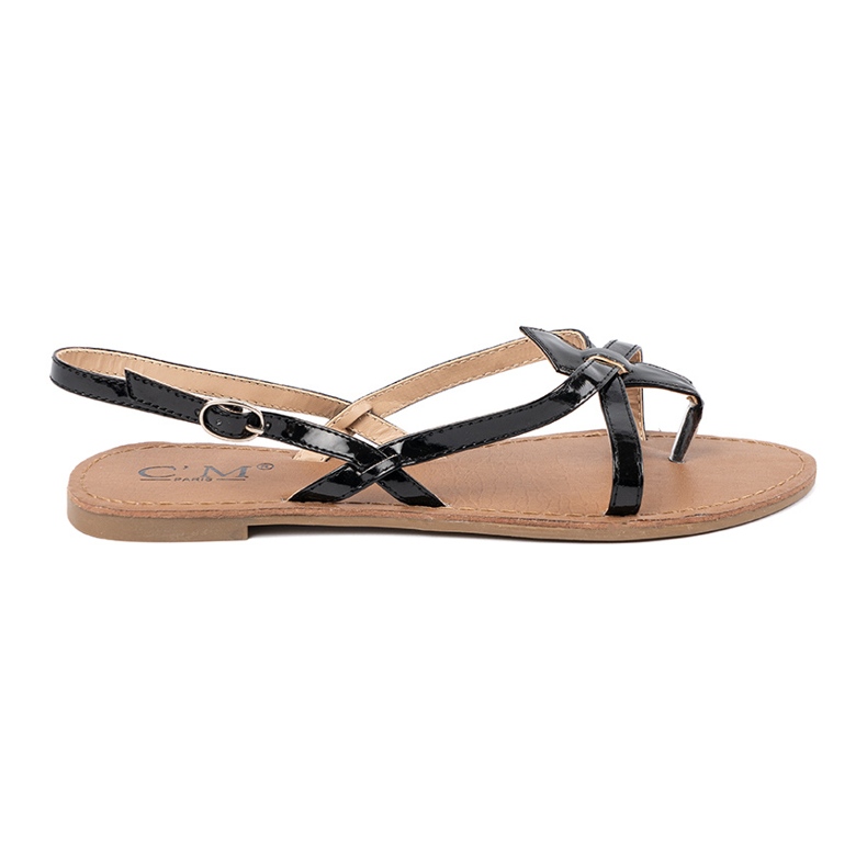 Sandali piatti neri nero 2