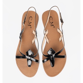 Sandali piatti neri nero 1