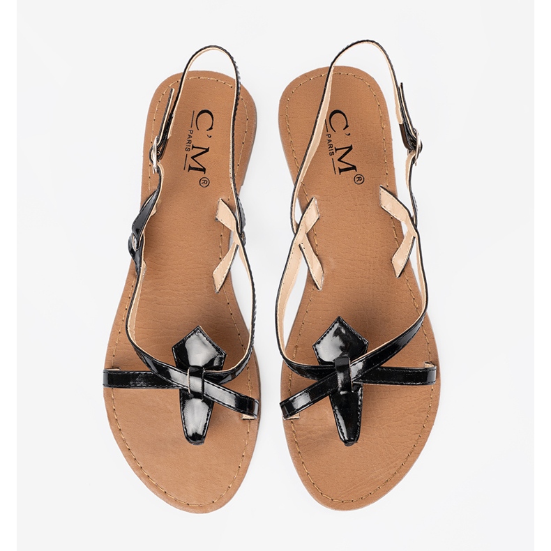 Sandali piatti neri nero 1