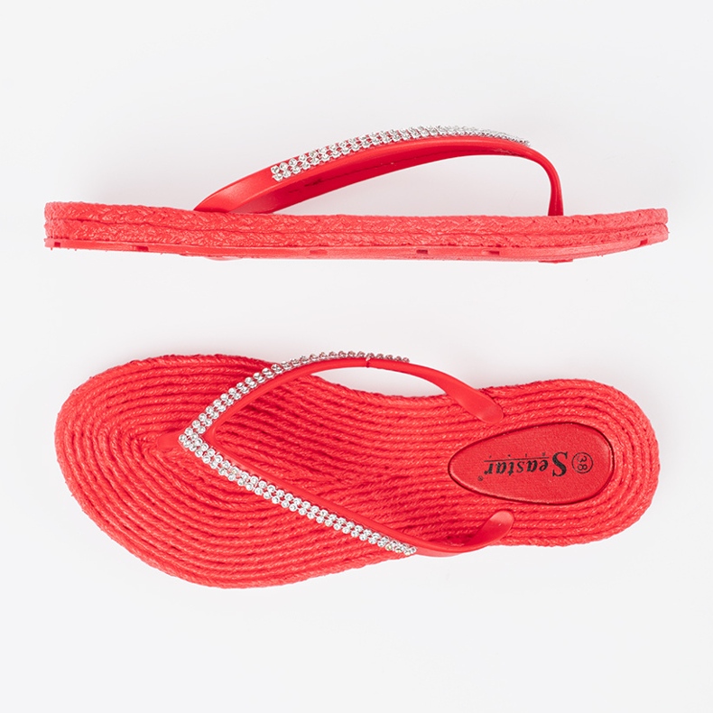Seastar Flip -flip rossi con zirconi rosso 1