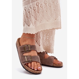 Inna Sole di sughero con un morsetti in campagna scura beige 1