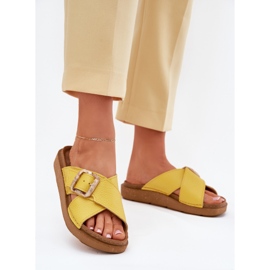 Flip in pelle femminile con Inblu Ed0003iu Yellow giallo 2