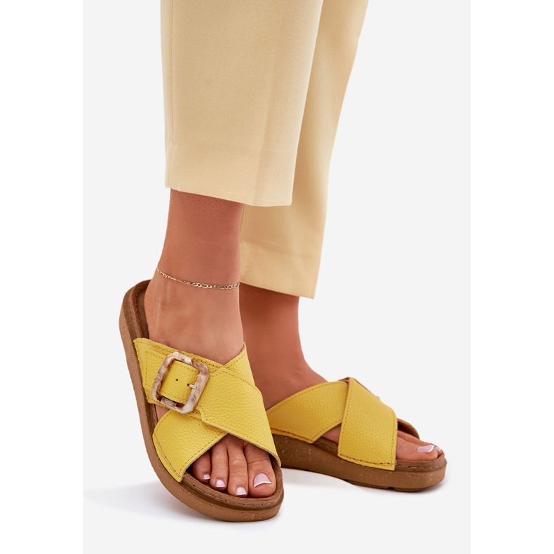 Flip in pelle femminile con Inblu Ed0003iu Yellow giallo 1