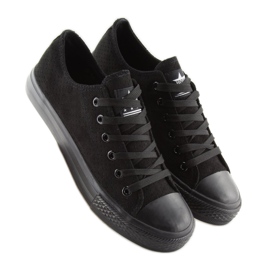 Sneakers da donna in camoscio nero G-94 nero 1