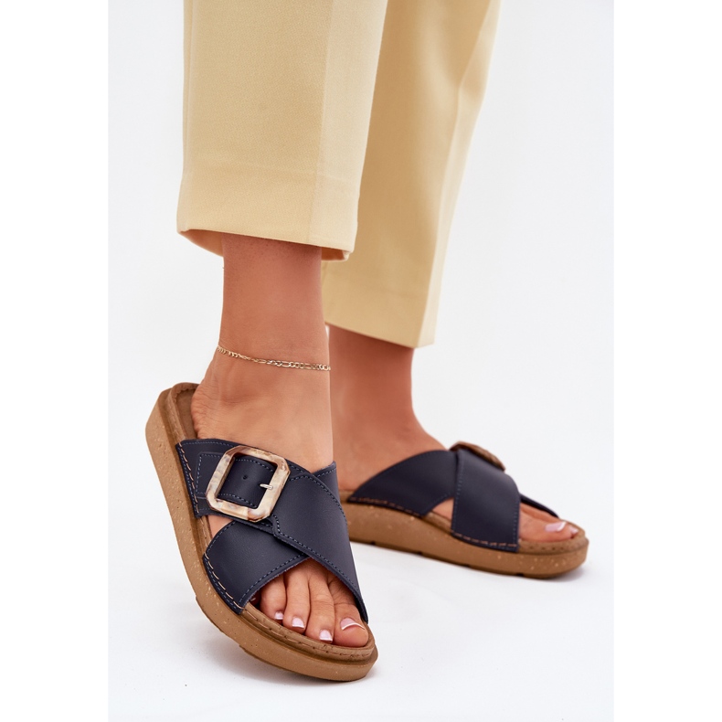 Flip in pelle femminile con Inblu Ed0003iu Navy Blue 2