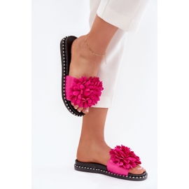 Flop da donna decorate con fiori fucsiani rosa 2