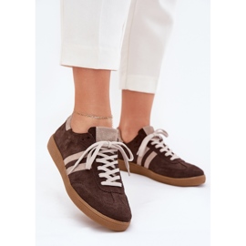 Zazoo N1068 Sneaker al cioccolato femminile in pelle scamosciata marrone 2