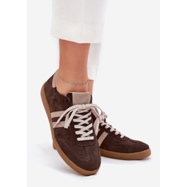 Zazoo N1068 Sneaker al cioccolato femminile in pelle scamosciata marrone 1