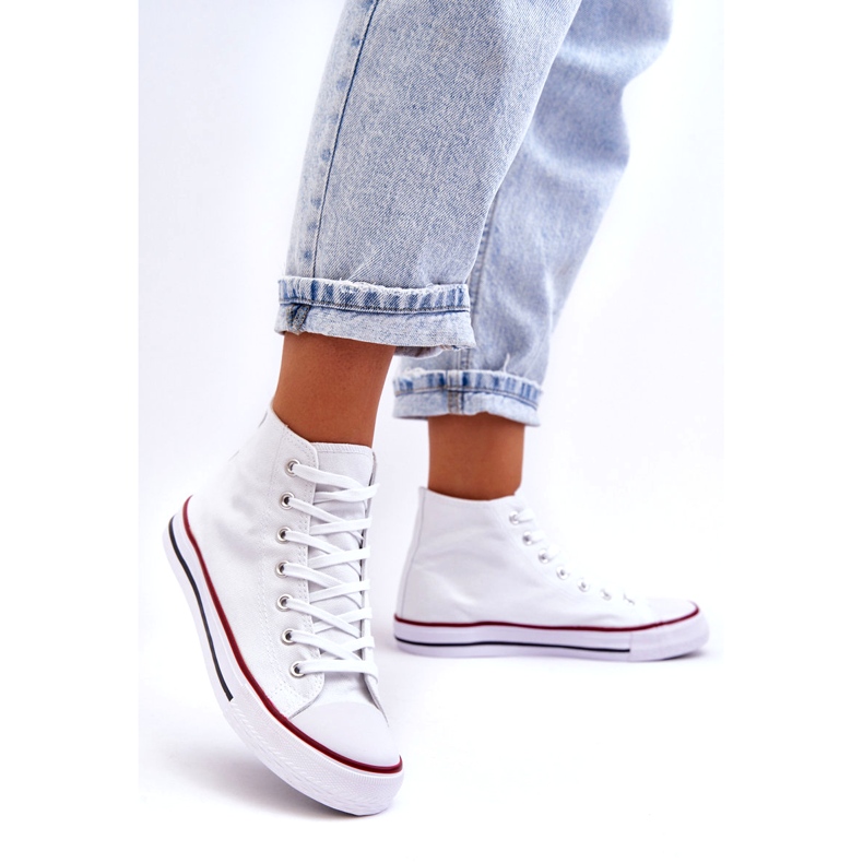 Sneaker classiche bianche alte femminili bianca 1
