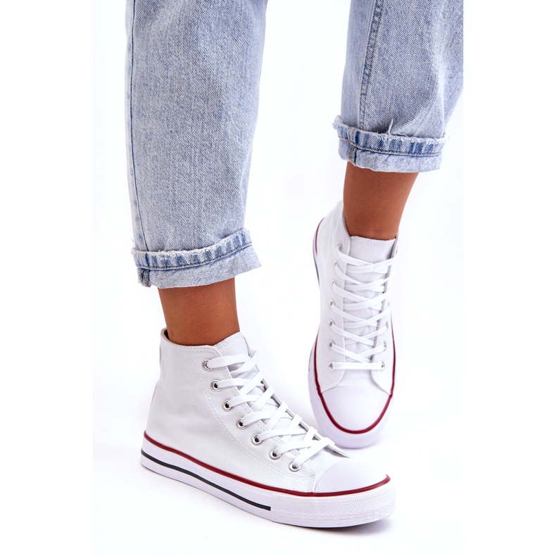 Sneaker classiche bianche alte femminili bianca 3