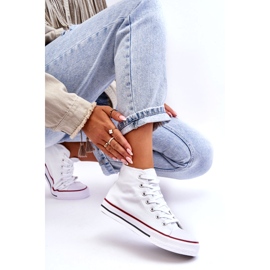 Sneaker classiche bianche alte femminili bianco 4