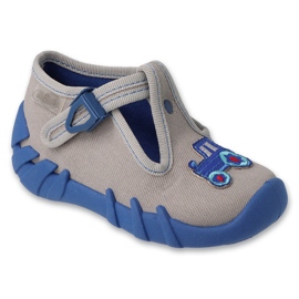 Sliponi per bambini Befado 110p513 Trattore applicazione grigio 1