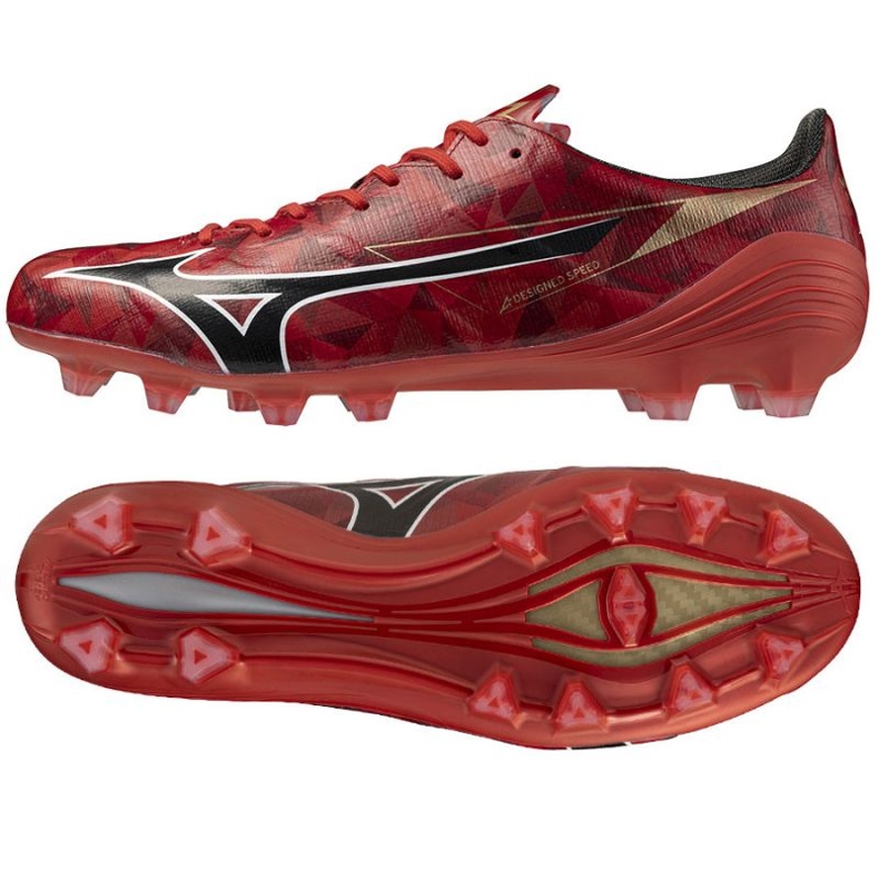 Mizuno Alfa II Elite FG P1GA256260 SCARPE DI CALCIO rosso 1