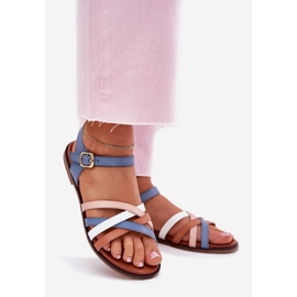 Sandali femminili con Sergio Leone SK090H Blue Strips 1
