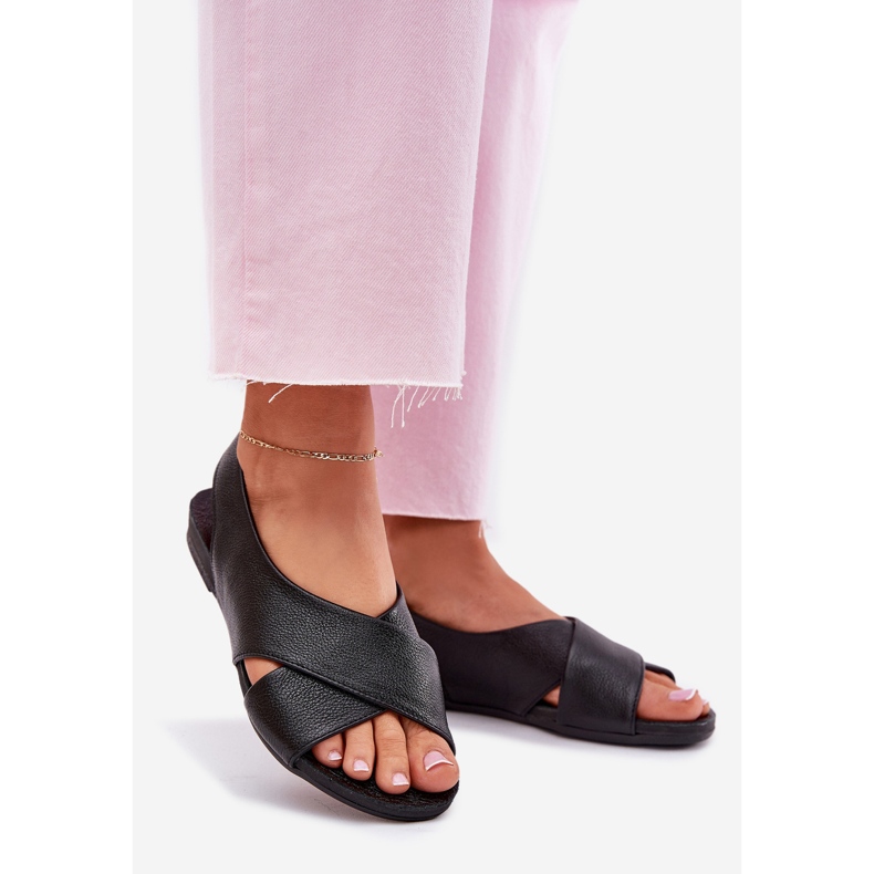 Zazoo 40407 Sandali in pelle nera femminile nero 1