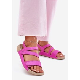 Sandali in pelle femminile zazoo k1004 fucsia rosa 2