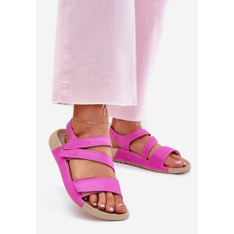 Sandali in pelle femminile zazoo k1004 fucsia rosa 2
