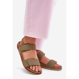 Sandali in pelle da donna inblu aa0001ki verde 1