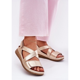 Sandali in pelle femminile Maciejka L6848-25 PLN d'oro 2