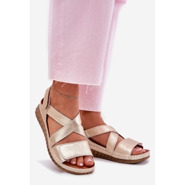 Sandali in pelle femminile Maciejka L6848-25 PLN d'oro 1