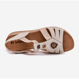 Sandali a cuneo femminile con decorazioni Inblu RV000015 beige 2