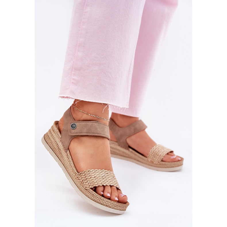 Sandali femminili sul cuneo Inblu RV000014 beige 2
