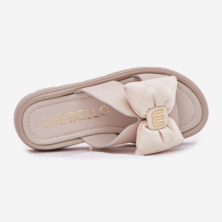 Flip in pelle femminile sulla piattaforma con Chebello 4647 beige 2