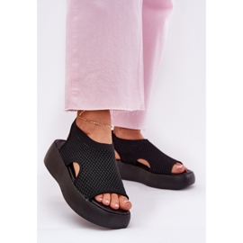 Sandali con plateau da donna neri nero 2