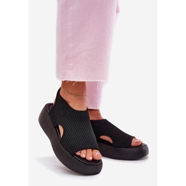 Sandali con plateau da donna neri nero 1