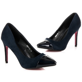 Erynn Stiletti in camoscio blu navy 1