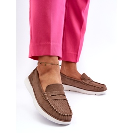 Mocassini in pelle scamosciata femminile sul sergio Leone SP012 Platform Light Beige 1