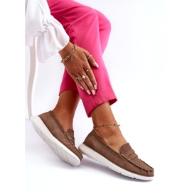 Mocassini in pelle scamosciata femminile sul sergio Leone SP012 Platform Light Beige 4