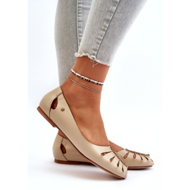 Zazoo 10009 comodo in pelle ballerina femminile beige 5