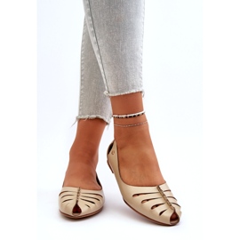 Zazoo 10009 comodo in pelle ballerina femminile beige 4