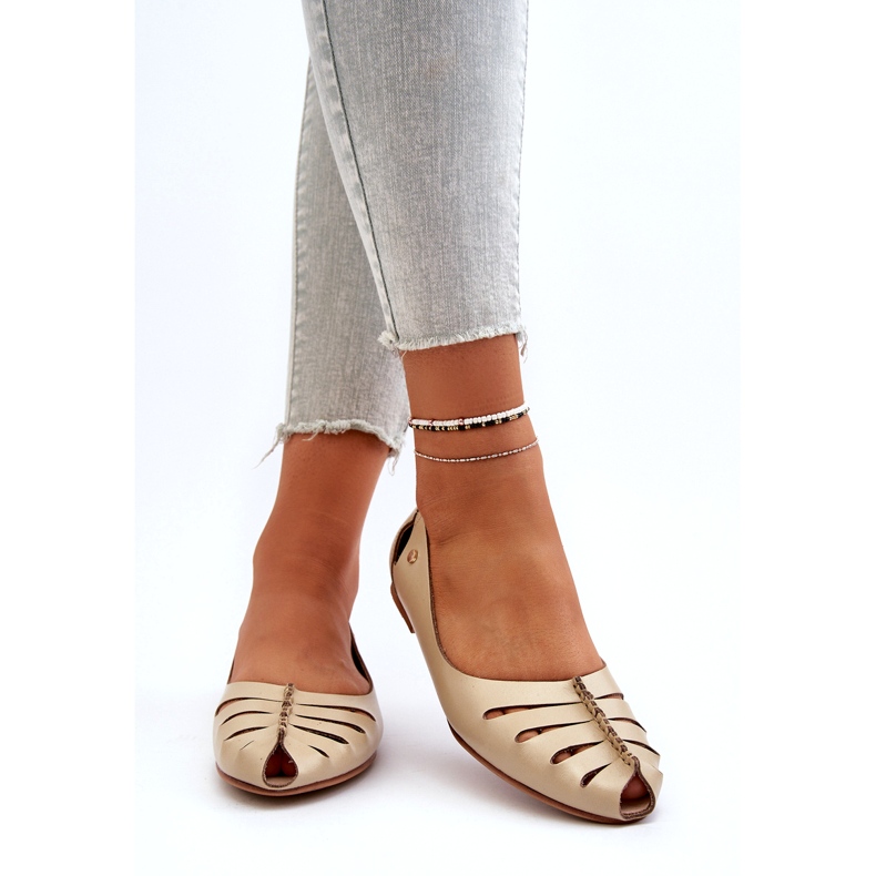 Zazoo 10009 comodo in pelle ballerina femminile beige 4